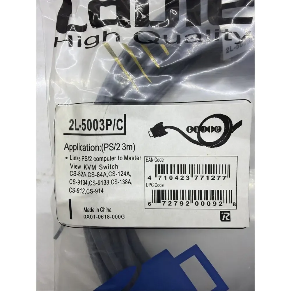 ATEN Master View 10FT PS/2 KVM Switch Cable 2L-5003P/C New in Bag